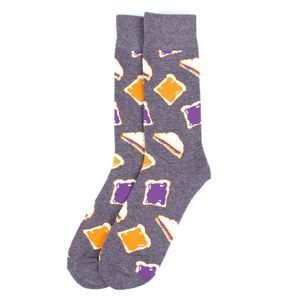 Men's Crew Socks Peanut Butter and Jelly Socks PB&J Gift Mens Dress Socks